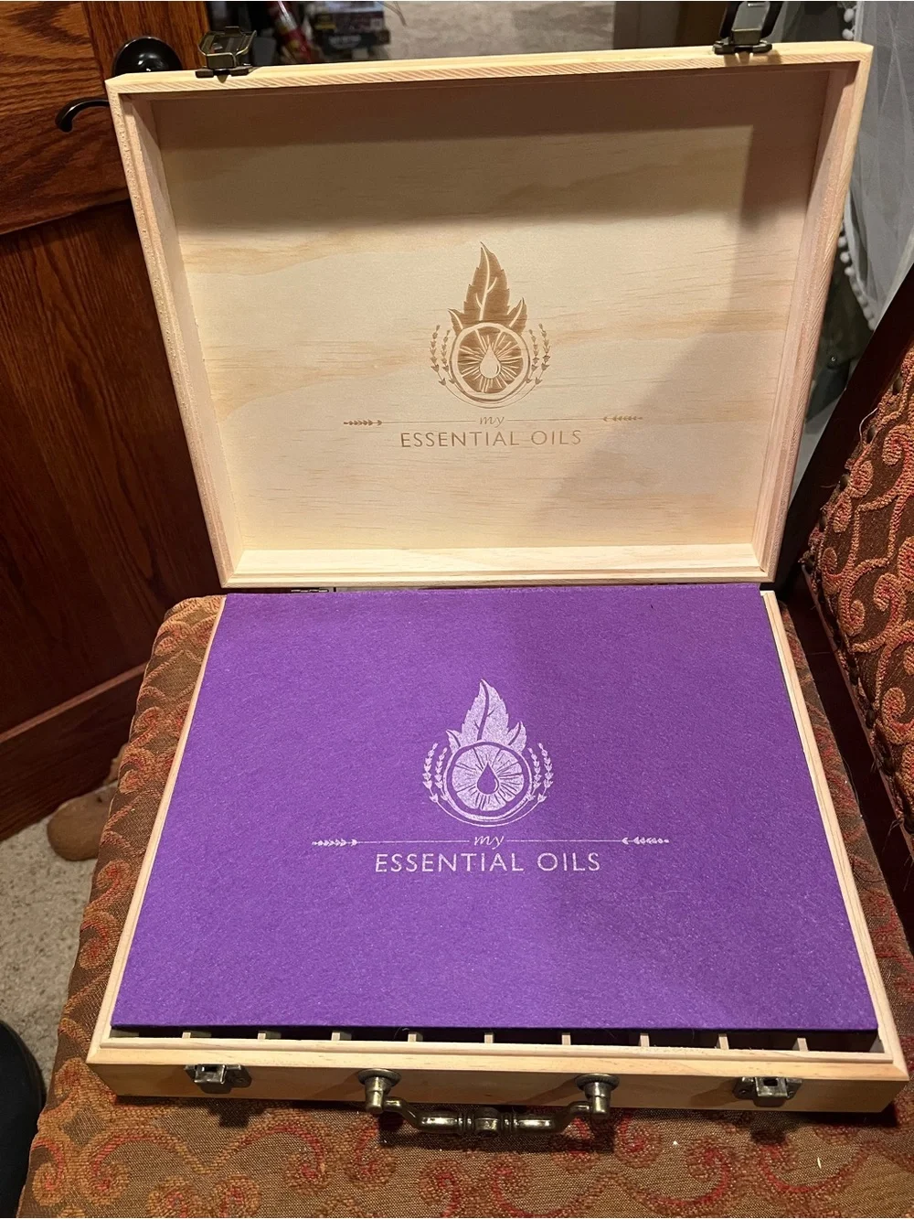 My Essential Oils Wood Storage Box - Light Natural Finish